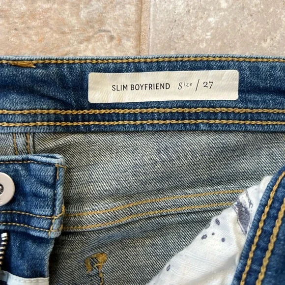 Pilcro Anthropologie Tapestry Patchwork Mid-Rise Slim Boyfriend Jeans, 27 - Picture 9 of 14